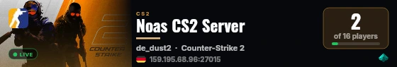 Noas CS2 Server live status badge