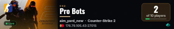 Pro Bots live status badge