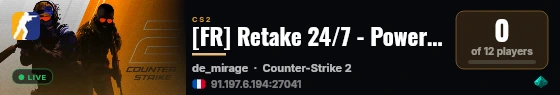 [FR] Retake 24/7 - Powered by MineStrator live status badge