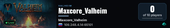 Maxcore_Valheim live status badge