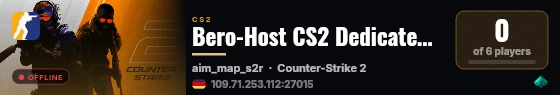 Bero-Host CS2 Dedicated Server live status badge