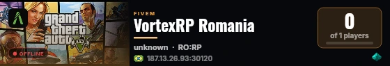 VortexRP Romania live status badge
