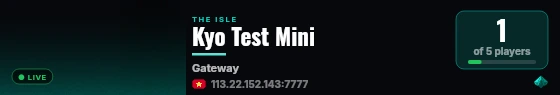Kyo Test Mini live status badge