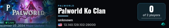 Palworld Ko Clan live status badge