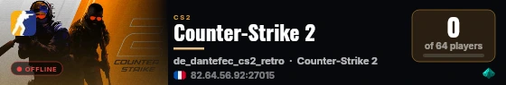 Counter-Strike 2 live status badge