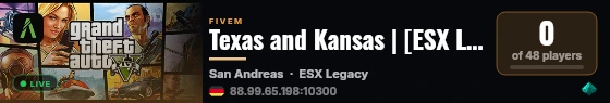 Texas and Kansas | [ESX Legacy] live status badge