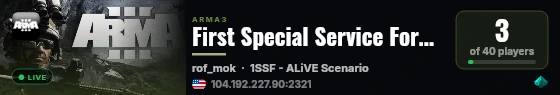 First Special Service Force - Game Server live status badge