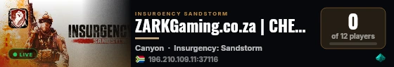 ZARKGaming.co.za | CHECKPOINT | HARD | VANILLA+ live status badge