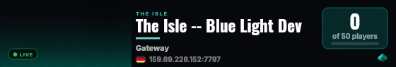 The Isle -- Blue Light Dev live status badge