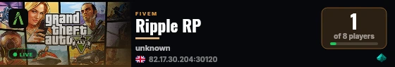 Ripple RP built with FiveM Basic Server! live status badge