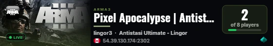 Pixel Apocalypse | Antistasi Ultimate - Lingor live status badge
