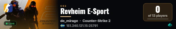 Revheim E-Sport live status badge