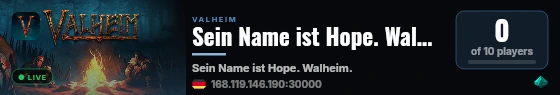 Sein Name ist Hope. Walheim. live status badge