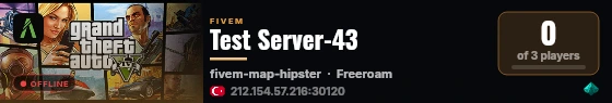 Test Server-43 live status badge