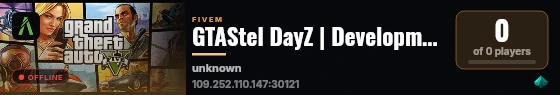 GTAStel DayZ | Development live status badge