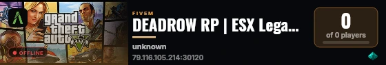 DEADROW RP | ESX Legacy Server live status badge