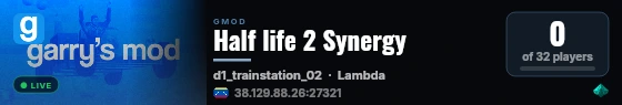 Half life 2 Synergy live status badge