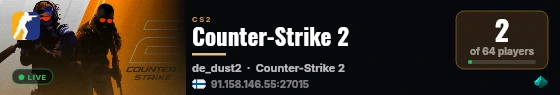 Counter-Strike 2 live status badge