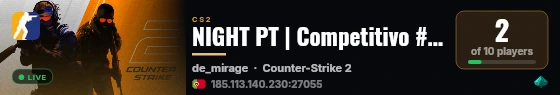 NIGHT PT | Competitivo #9 [todos os mapas] | Skins Grátis live status badge