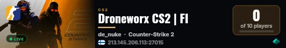 Droneworx CS2 | FI live status badge