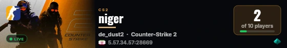 niger live status badge