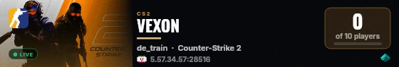 VEXON live status badge