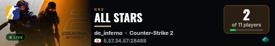 ALL STARS live status badge