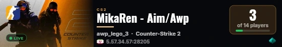 MikaRen - Aim/Awp live status badge
