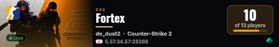 Fortex live status badge