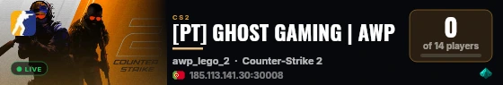 [PT] GHOST GAMING | AWP live status badge