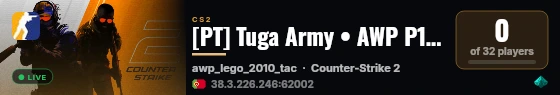 [PT] Tuga Army • AWP P1NO live status badge