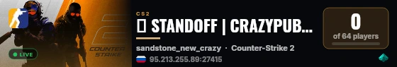🟢 STANDOFF | CRAZYPUB.GG | x2 DROP SKINS live status badge