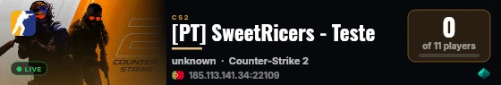 [PT] SweetRicers - Teste live status badge