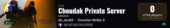 Choudak Private Server live status badge