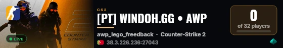 [PT] WINDOH.GG • AWP live status badge