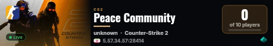 Peace Community live status badge