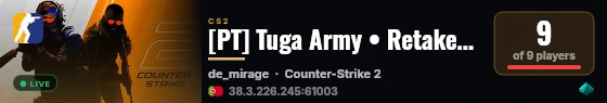 [PT] Tuga Army • Retakes #3 [Only Mirage] live status badge