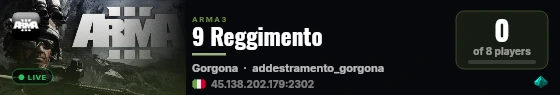 9 Reggimento live status badge