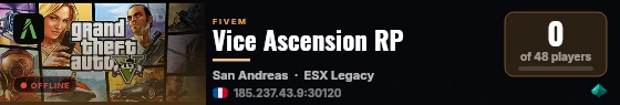 Vice Ascension RP live status badge