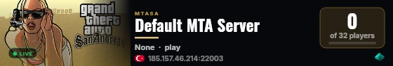 Default MTA Server live status badge