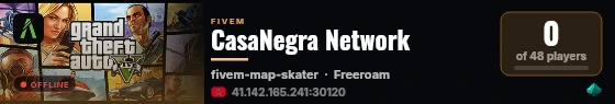 CasaNegra Network live status badge