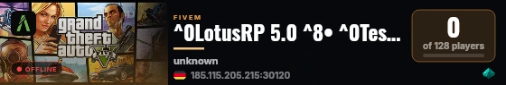 ^0LotusRP 5.0 ^8• ^0Testing live status badge