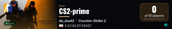 CS2-prime live status badge