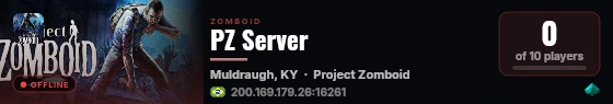 PZ Server live status badge