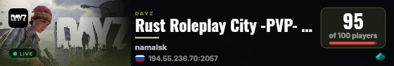 Rust Roleplay City -PVP- -RP- -TRADERS- live status badge