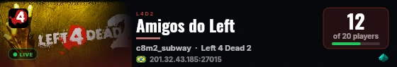 Amigos do Left live status badge
