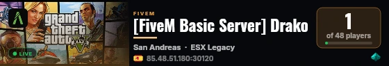 [FiveM Basic Server] Drako live status badge