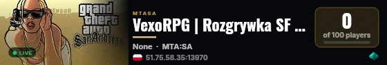 VexoRPG | Rozgrywka SF | Nowoczesny Serwer | W Trakcie Prac live status badge