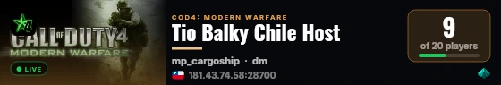 Tio Balky Chile Host live status badge