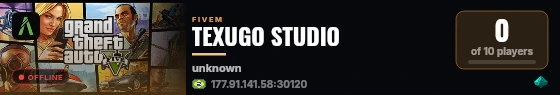 TEXUGO STUDIO live status badge